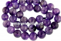 Margele ametist natural intens, rotund, 8mm