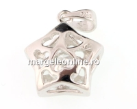 Pandantiv stea, argint 925 placat cu rodiu, 17x13.5mm - x1