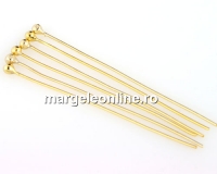 Ball pin, gold-plated 925 silver, 20mm - x10