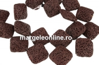 Lava, chocholate brown, square, 23.5x23.5mm