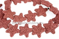 Margele lava naturala, roz vintage, stea de mare 25x24mm - x18