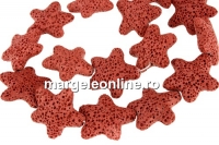 Lava, red brick, star, 25x24mm - x18