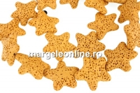 Margele lava naturala, galben, stea de mare, 25x24mm - x18
