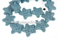 Margele lava naturala, turcoaz, stea de mare, 25x24mm - x18