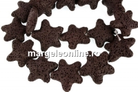 Margele lava naturala, maro, stea de mare, 25x24mm - x18