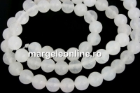 Jade, round, white, 6.5mm