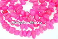 Margele jad, rondela neregulata, roz intens, 10-14mm