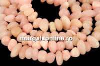 Margele jad, rondela neregulata, roze, 10-14mm