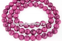 Howlite, syntethic, round, vintage purple, 6mm