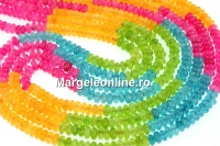 Margele jad multicolor, rondela, mix, 4.5mm