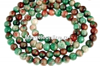 Margele jad, rotund, multicolor, 4.5mm