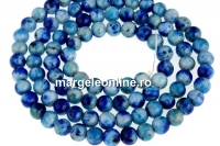 Margele jad, rotund, multicolor, 4.5mm