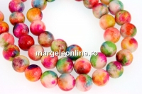 Margele jad, rotund, multicolor, 8.5mm