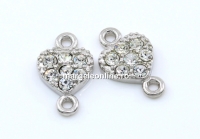Link inima, argint 925 placat cu rodiu, 14x8mm - x1