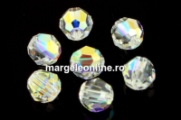 Swarovski, rotund fatetat, aurore boreale, 4mm - x10