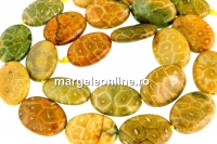 Margele coral fosil, oval, 18x13mm