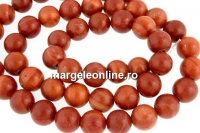 Red wood lace jasper, round, 6mm