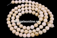 Ivory marble jade, round, 4.5mm