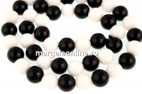 Black-white agate, round, 6mm