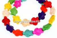 Multicolor magnesite, turtle, 14.5mm