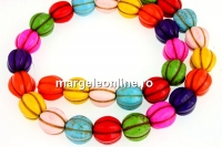 Multicolor magnesite, pumpkin, 10mm