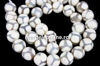 Agate, rice painted, tibetan style, 10.5mm