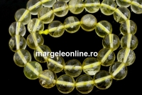 Lemon quartz, natural stone, round, 8.5mm