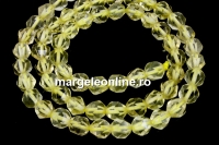 Margele cuart lemon natural, helix, 6mm