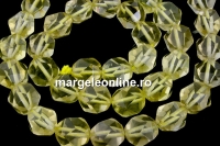 Lemon quartz, natural stone, helix, 10mm
