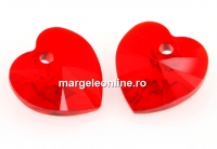 Swarovski, heart pendant, light siam, 10mm - x2