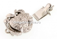Incuietoare, argint 925 placat cu rodiu, mar, 14x12mm - x1