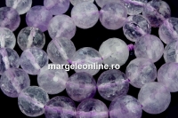 Amethyst, light clear, faceted round, 12mm