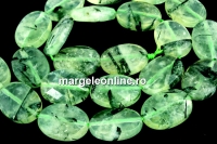 Margele prehnit natural, oval fatetat, 18x13mm
