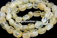 Margele cuart rutilat, neregulat, 9-11x7-8mm