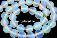 Margele opalit, rotund fatetat, 10mm