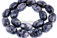 Margele larvikit, natural, tub rotunjit, 18.5x12.5mm