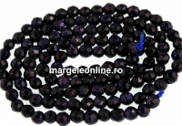 Blue goldstone, faceted round, 4.2mm