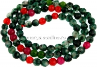 Agate, multicolor, faceted round, 4mm