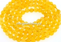 Agate, yellow, faceted round, 3mm
