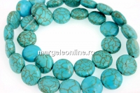 Margele magnezit turcoaz, disc plat, 12mm