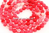 Synthetic resin, rhodocrozite imitation, round, 4mm