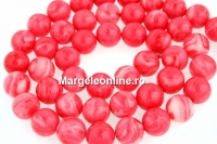 Synthetic resin, rhodocrozite imitation, round, 6mm