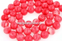 Synthetic resin, rhodocrozite imitation, round, 8mm