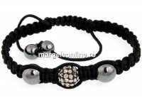 Bratara shamballa jet hematite - x1