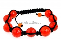 Bratara shamballa orange agate, 12mm - x1