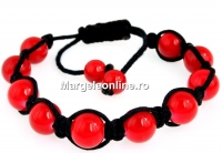 Glass Porcelain Shamballa Bracelet, 10mm - x1