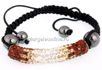 Shamballa Bracelet tube, smoked topaz - x1