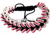 Bratara shamballa cu 44 rhinestone, rose - x1