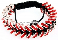 Shamballa Bracelet with rhinestone, siam ligt - x1