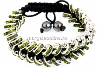 Bratara shamballa cu 44 rhinestone, olivine - x1